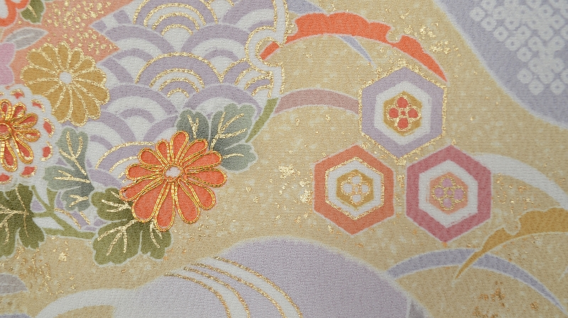 訪問着(藤色に吉祥文様の京友禅)｜着物レンタルあき (来店着付け無料