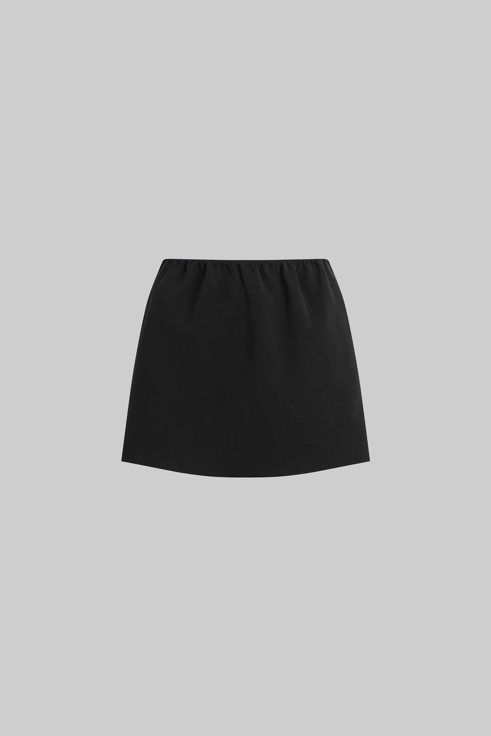 LESET Arielle Mini Skirt in Black in Crepe