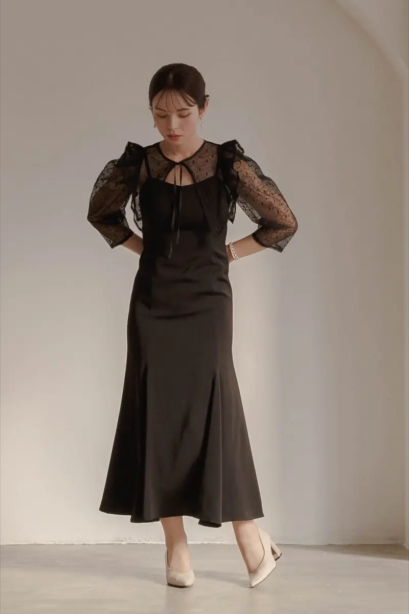 ブラックの2wayフリルボレロ付きドレス | Dorry doll | M | 結婚式