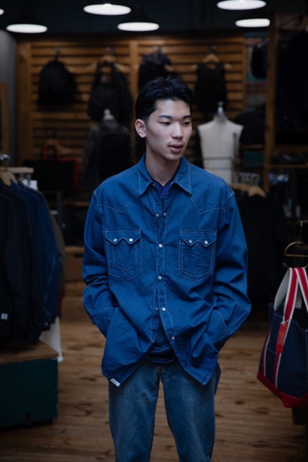 SASSAFRAS/ササフラス Weeds Digger Shirt - 6.5oz Herrinbone Denim