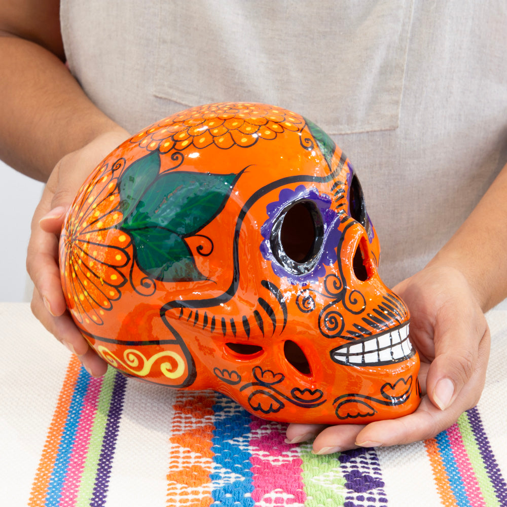 Cempasúchil Lolo Edition Xalitla Clay Sugar Skull | Lolo Mexican
