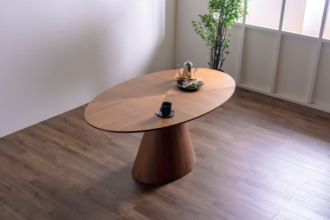 楕円形ダイニングテーブル サマリ 幅165cm ウォールナット/オーク