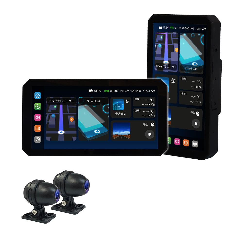 ディスプレイオーディオ搭載の6.1インチバイク用スマートモトミラー M2