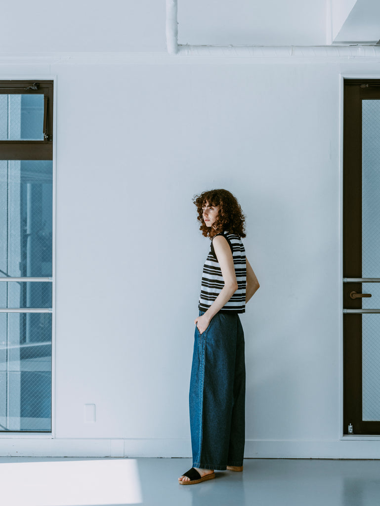 DENIM SIDE LINE WIDE PANTS – MEYAME