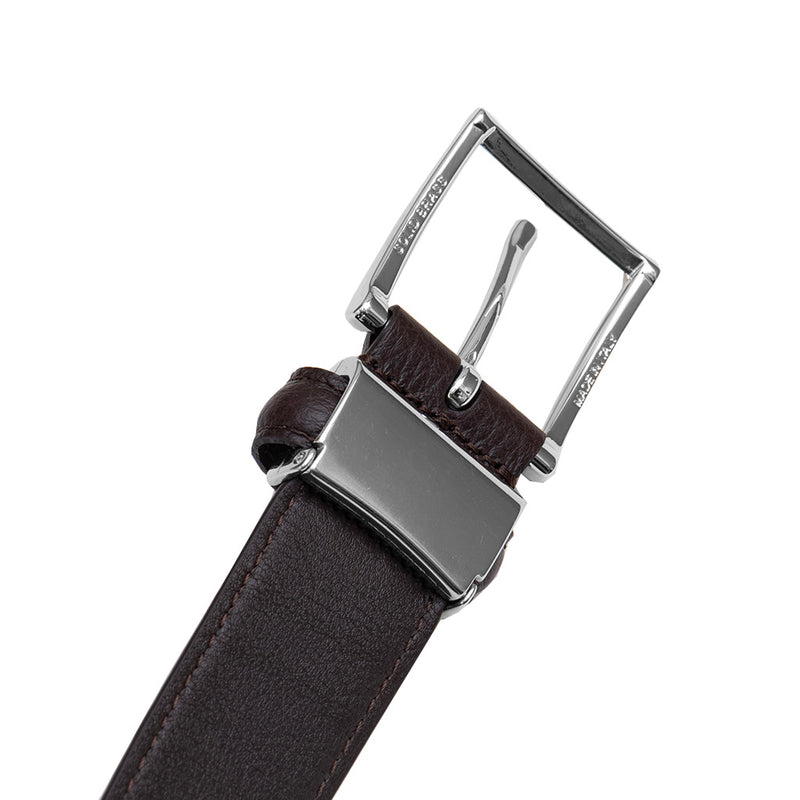 カーフ レザー アジャスタブルベルト ダークブラウン – MINIMAL WARDROBE