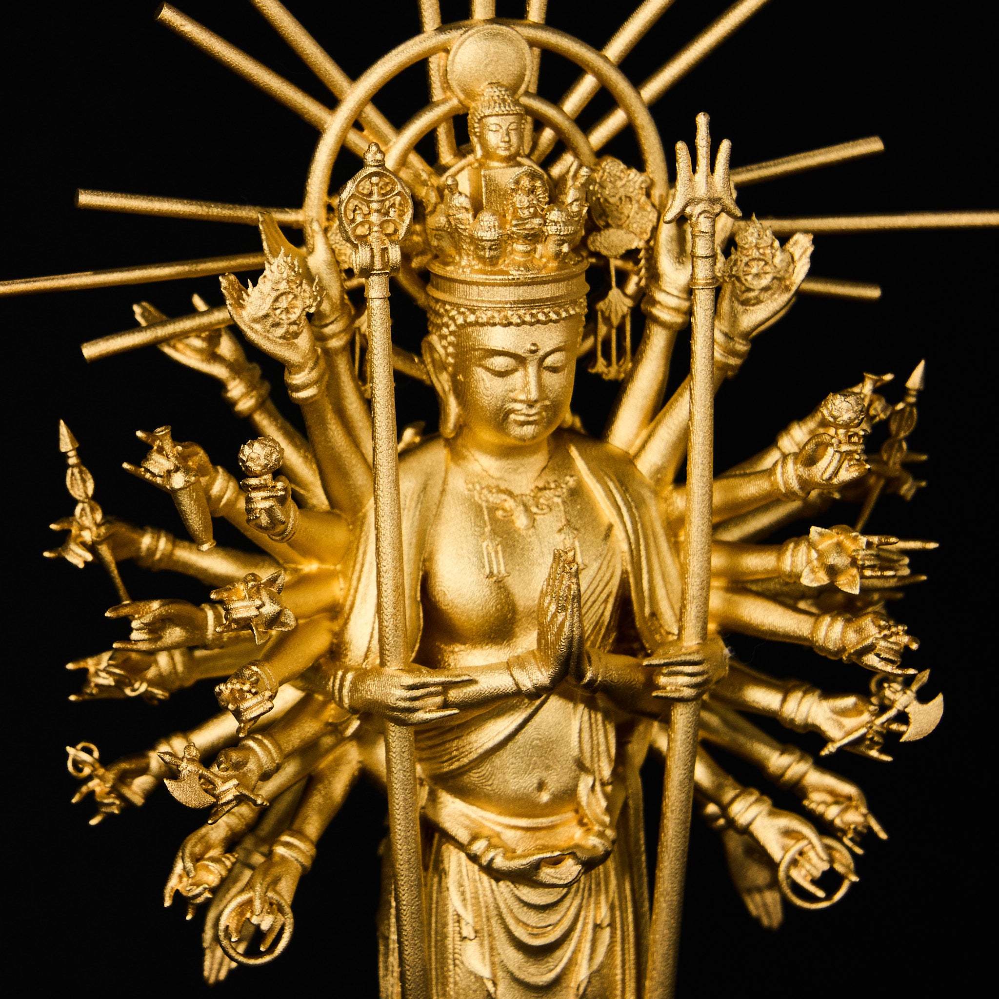 千手観音 仏像 立像 慶派 シルバー（純金メッキ） – MIDAS TOKYO