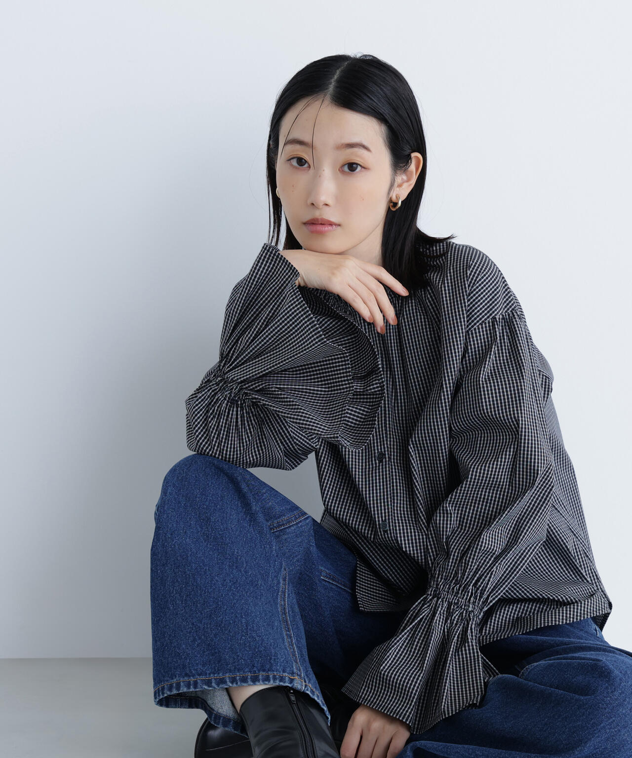 Oggi掲載】フリルカフスハイネックブラウス | NATURAL BEAUTY BASIC