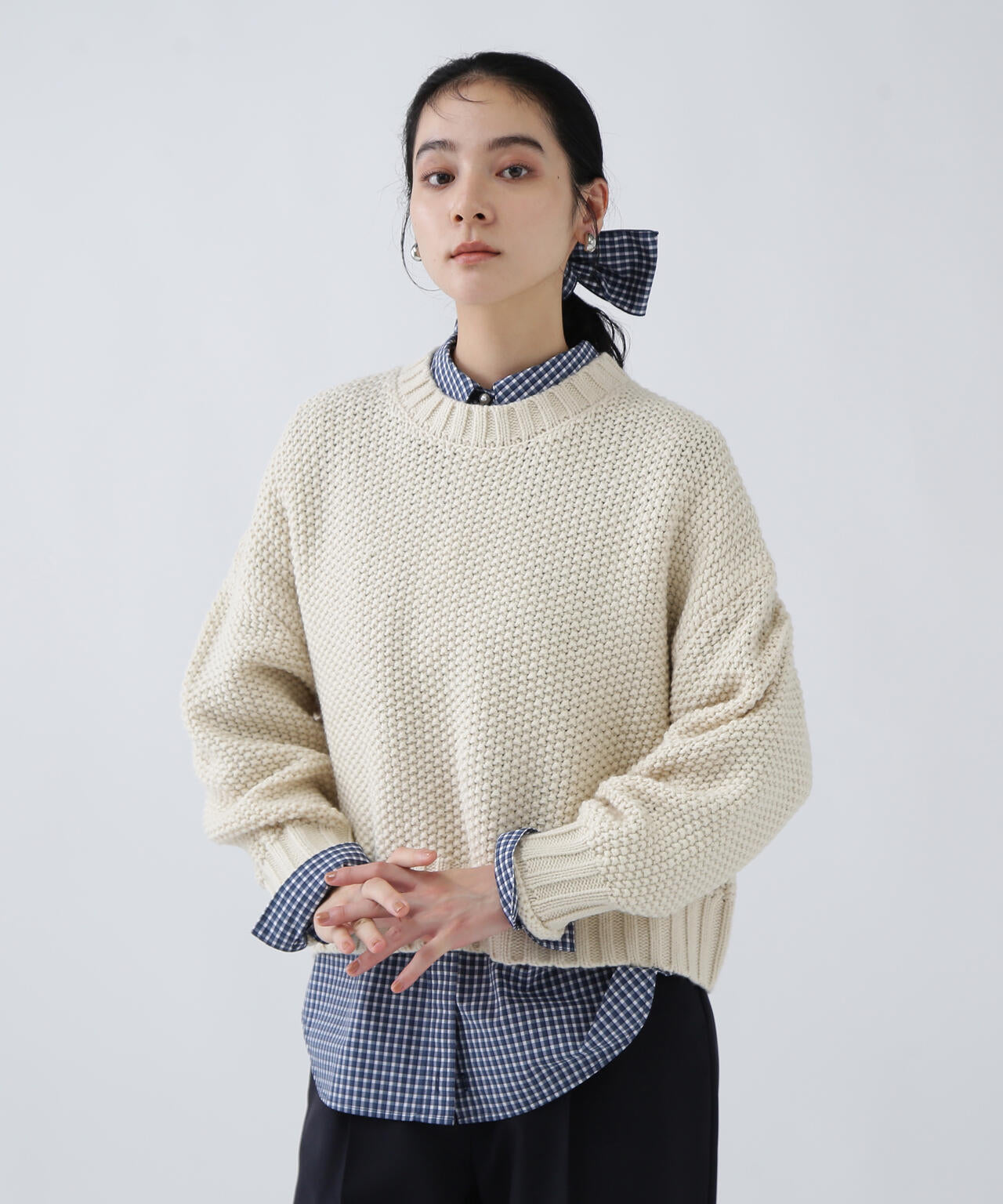 好きを着て気分が高まる】鹿の子編みエフォートレスニット | NAVYNAVY