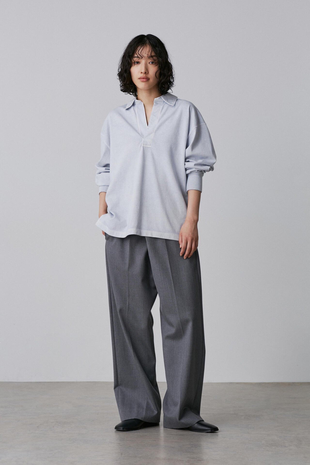 YLEVE / OPEN END COTTON PIGMENT DYE SKIPPER PULL OVER | YLÈVE