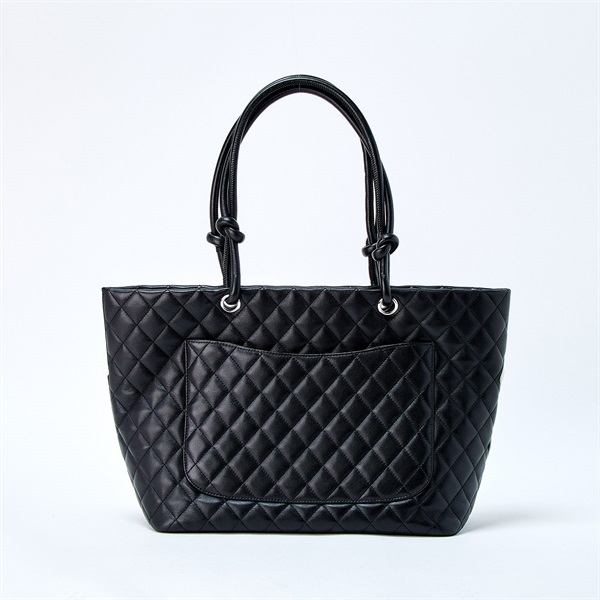 CHANEL カンボン ラージ 2007年頃 トートバッグ ブラック ホワイト