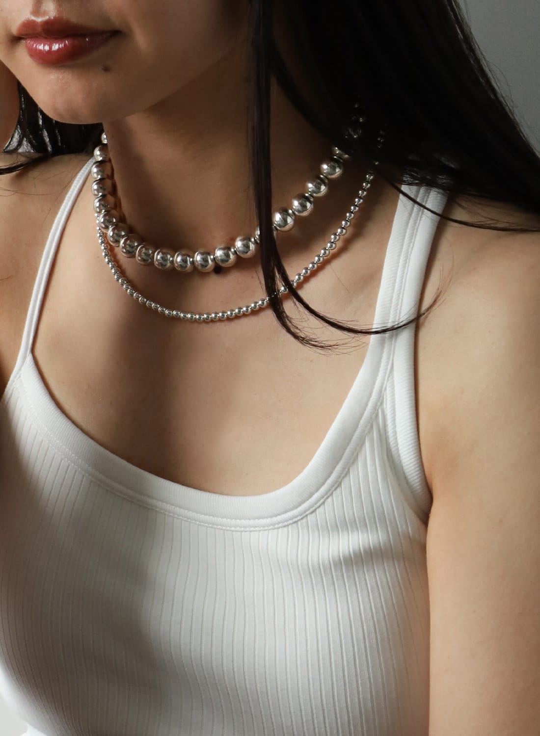 NAVAJO PEARL SILVER NECKLACE 4MM(ナバホパール シルバーネックレス
