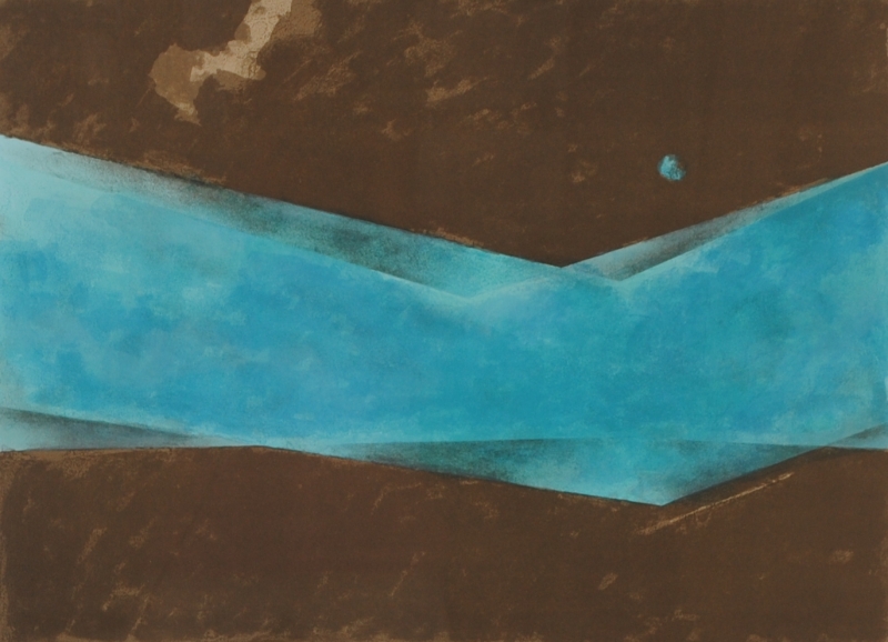 抽象画の絵画をリトグラフの版画で制作した坂本善三の抽象画の絵「光