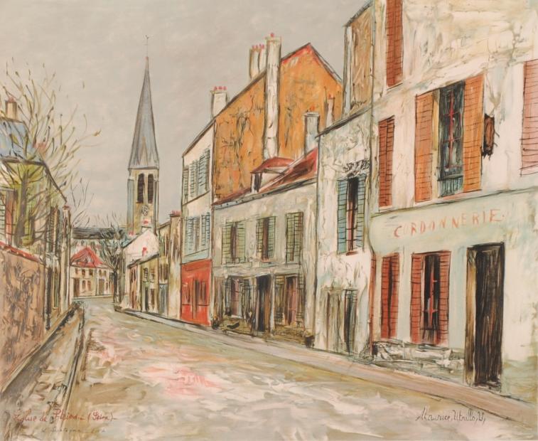 インテリアの絵画をリトグラフの版画で制作したモーリス・ユトリロの