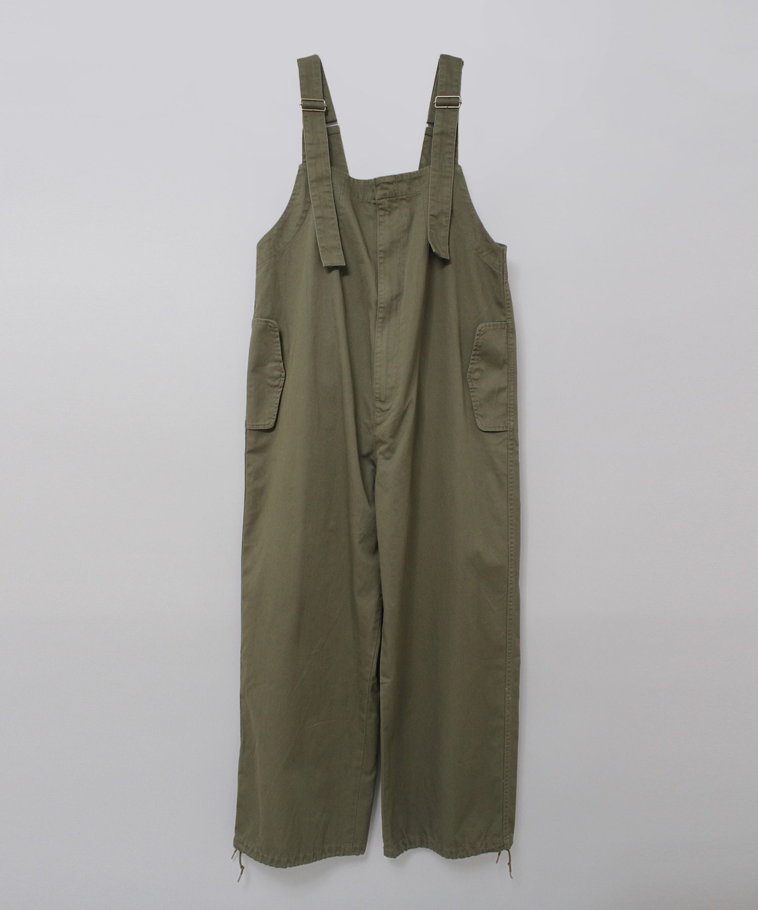 O0748 ミリタリーオーバーオール(F ライトグレー): オールインワン