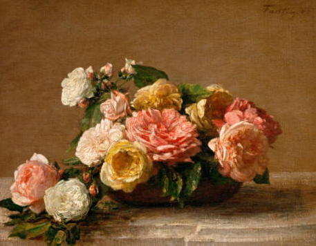 アンリ・ファンタン=ラトゥール Roses in a Bowl 1882