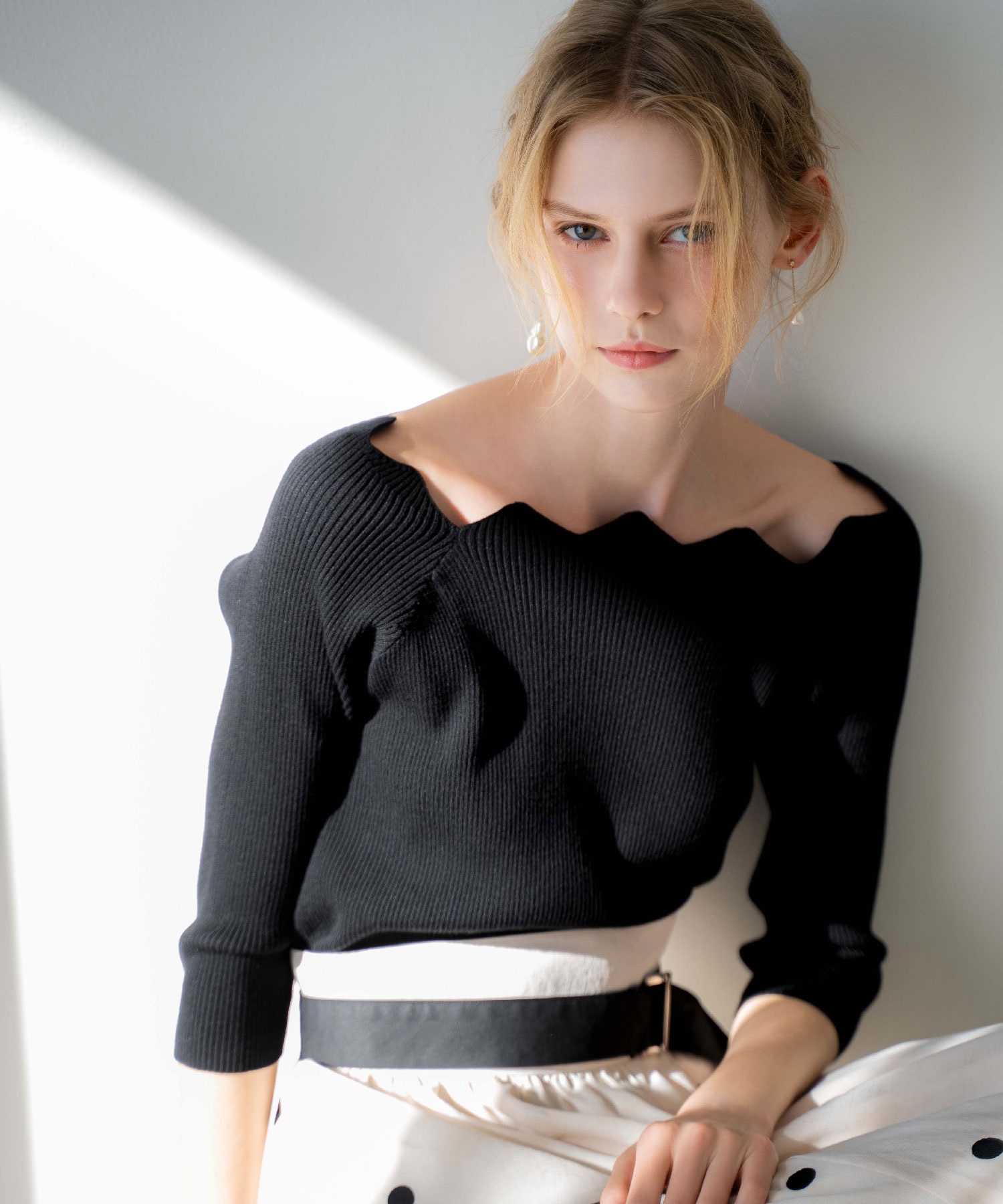 オープンショルダーレイヤードニット | ニット | NOELA OFFICIAL WEB STORE