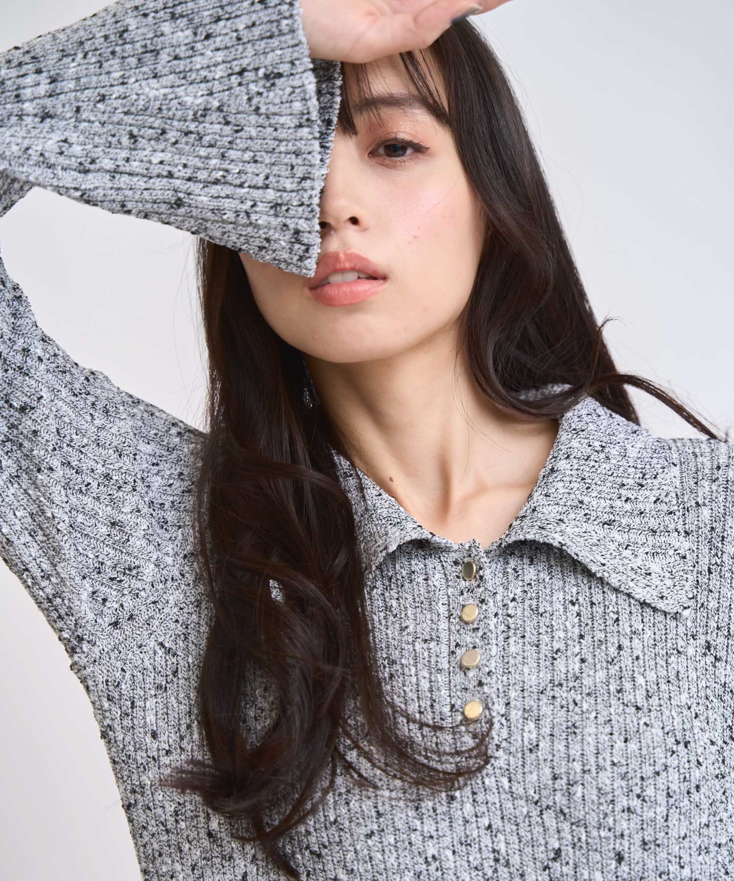 レーストリムポロニットワンピース | ニットワンピース | NOELA