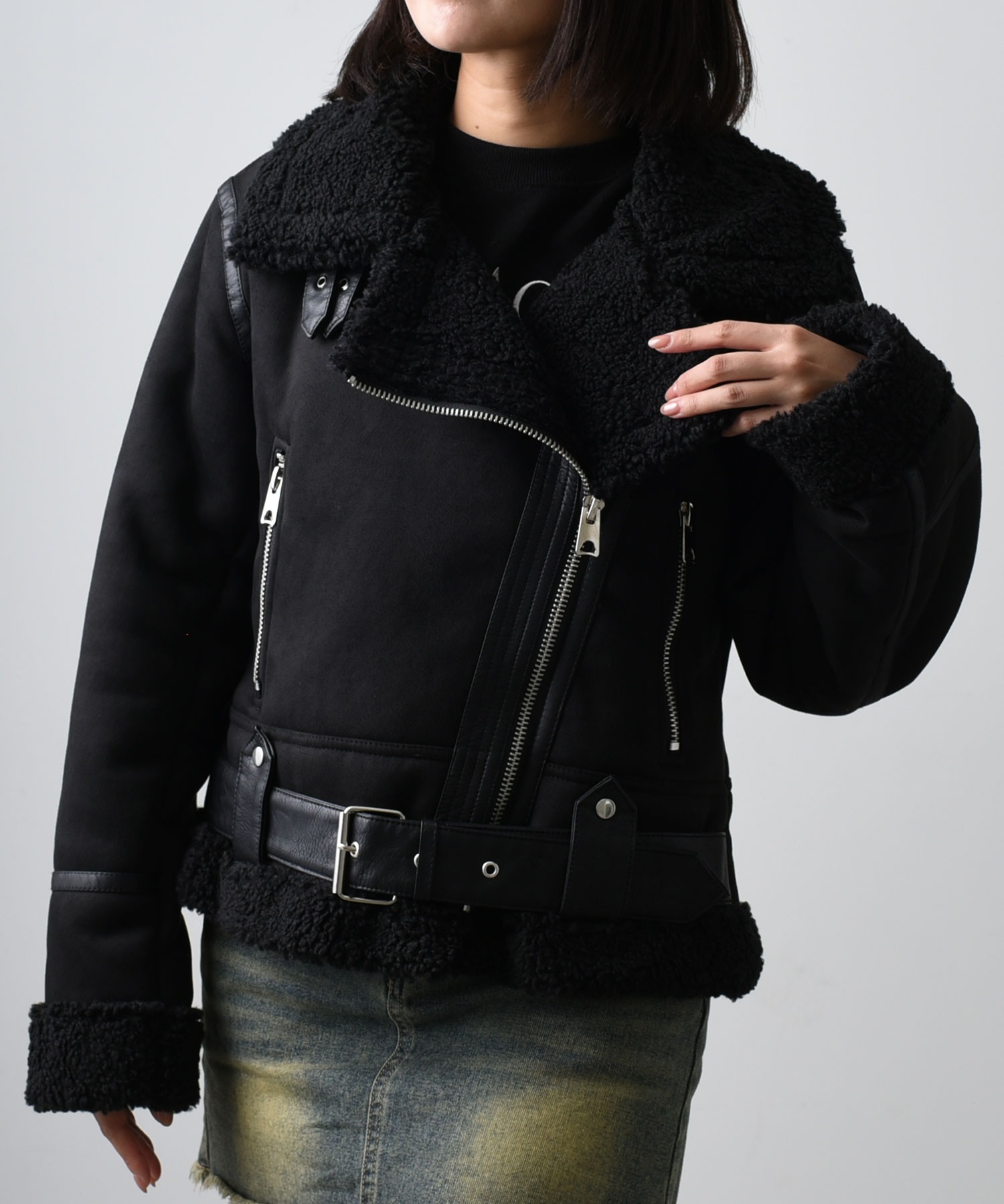 A'GEM/9 × .kom 『.kom/ドットケーオーエム』ムートンジャケットコート