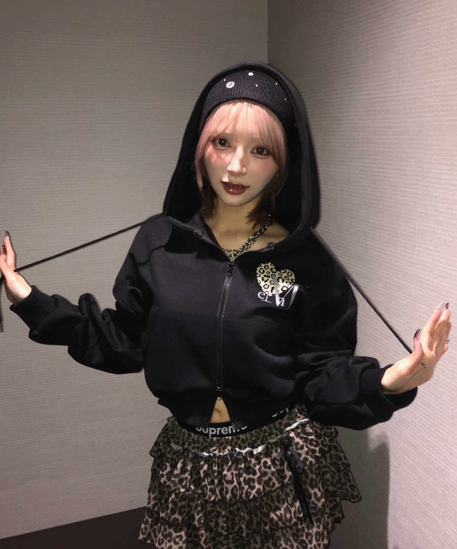 A'GEM/9 × .kom 『MUCENT/ムセント』 SIERRA LEOPARD HEART HOOD ZIP