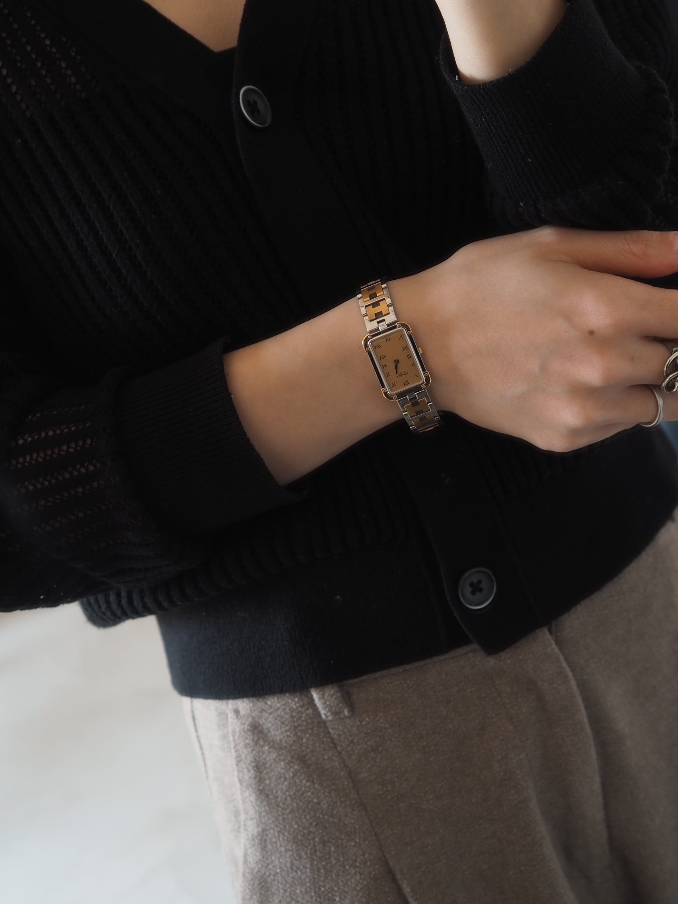 HERMES エルメス クロアジュール ウォッチ 腕時計 レザー メタル