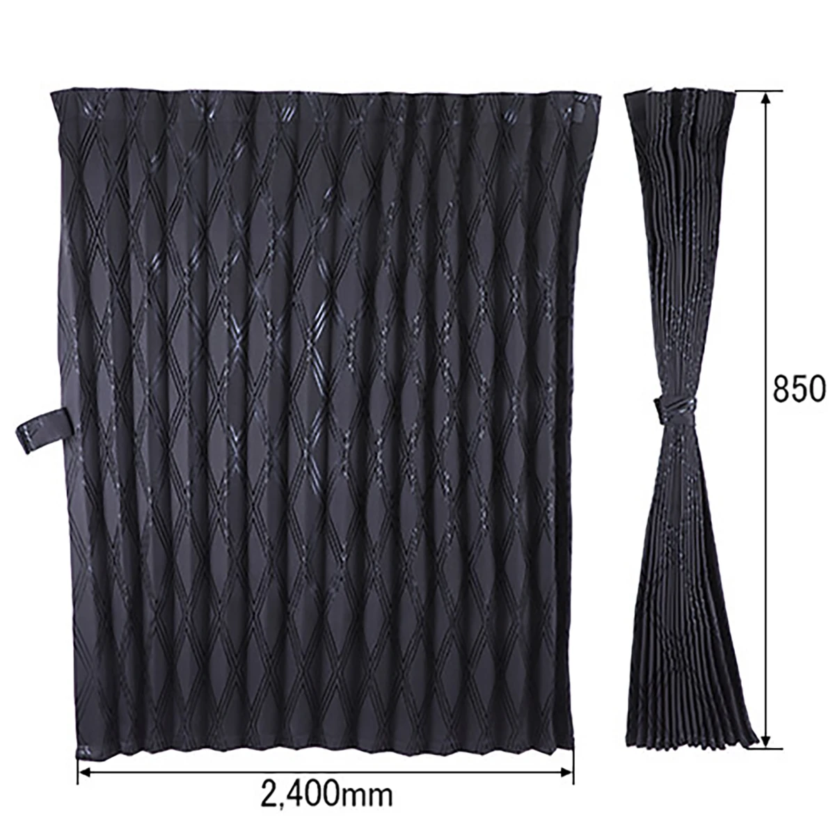 公式】パーマンショップ-仮眠カ－テン アコーディオン 歌舞伎 黒 2枚入