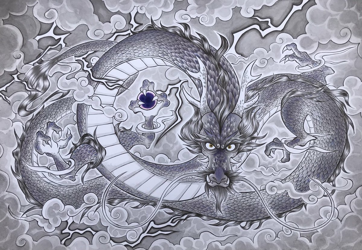 龍を描いてます😊 仏画も修行中です⤴️ 毎回龍神祝詞奏上 奈良県吉野