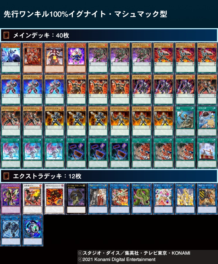 先行ワンキル成功率100%のイグナイトデッキです どの初手からでも