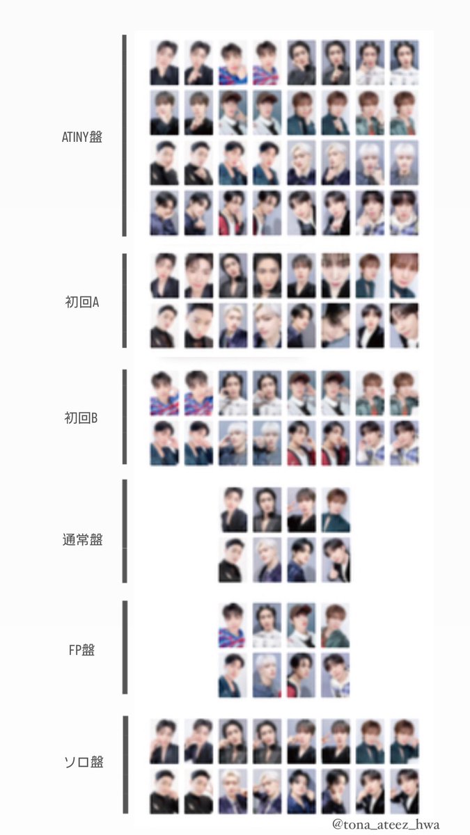 Birthdayの封入のトレカ一覧、ぼかしありだし、繋げただけだけど