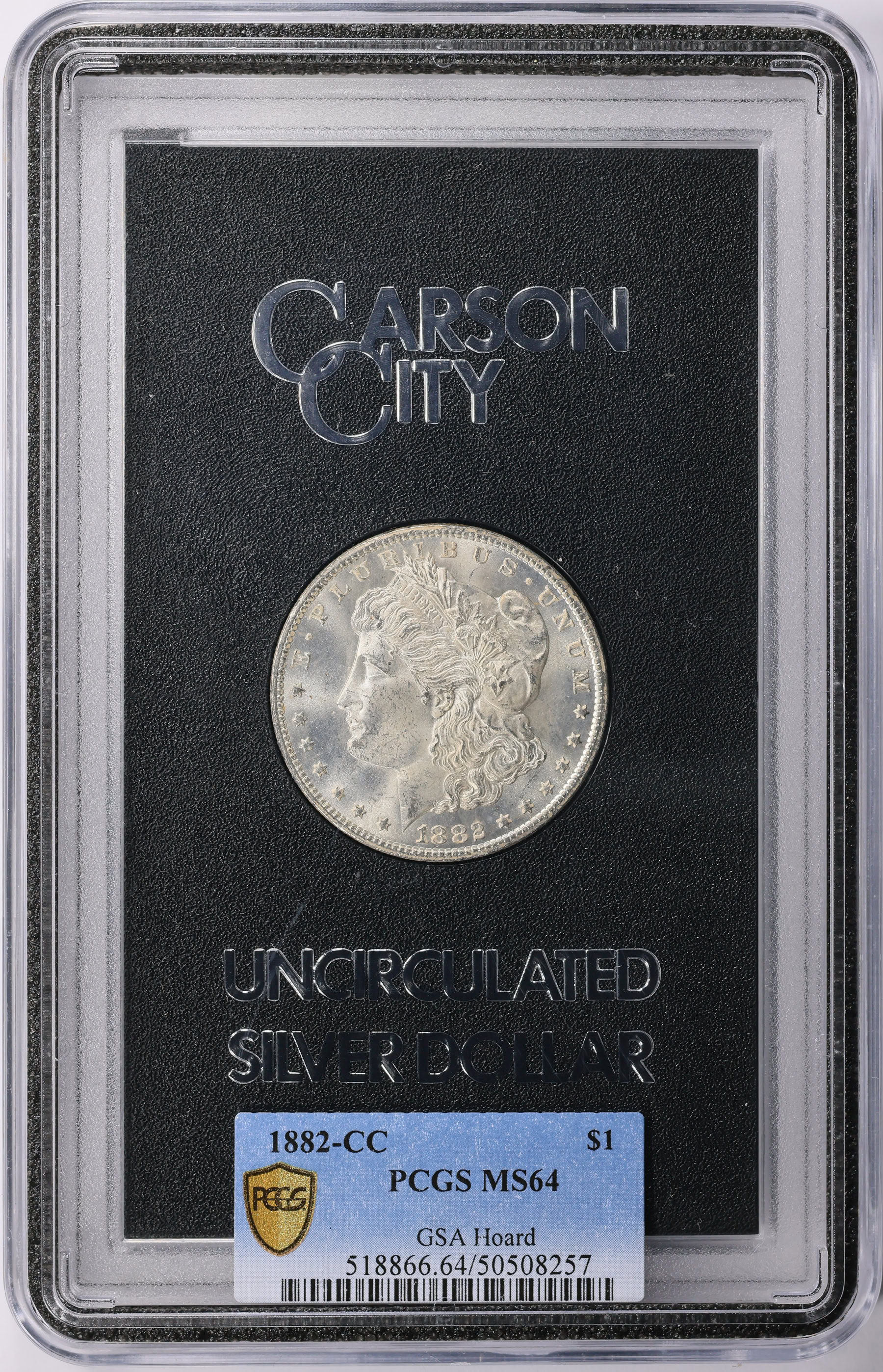 1882-CC Morgan Silver Dollar GSA Hoard PCGS MS-64 (GSA Holder