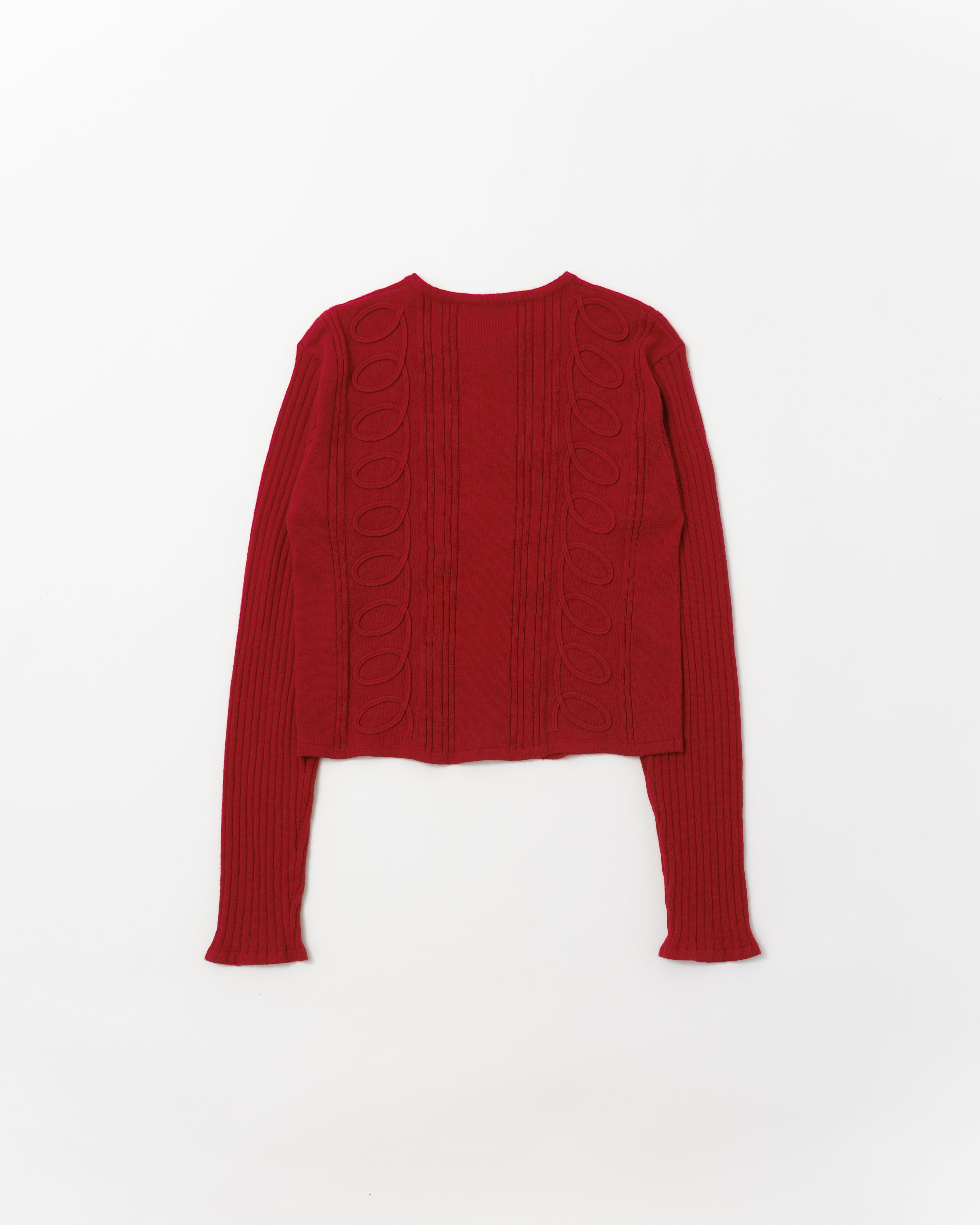 Kurukuru ribbon rib knit cardigan