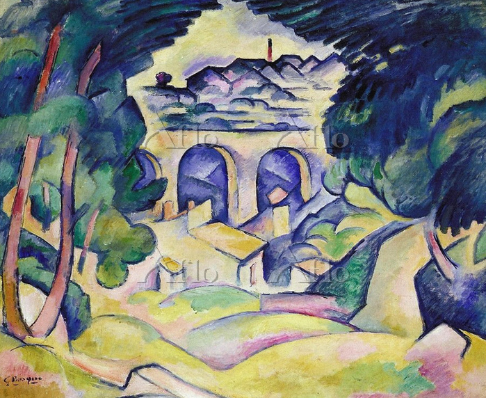 ジョルジュ・ブラック 「レスタックの陸橋」 [34205176]のアート作品