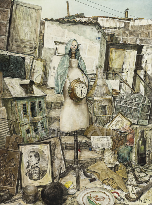 藤田嗣治「すぐ戻ります（蚤の市）」 [80106260]のアート作品 - アフロ