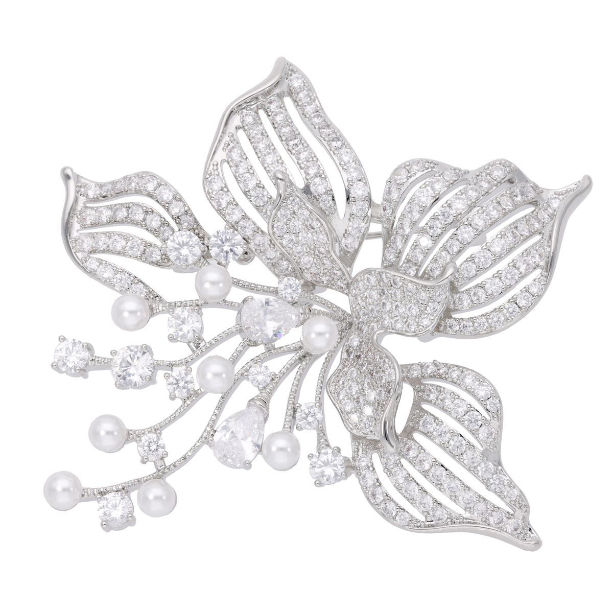 JinkaNezu CZ ラグジュアリー フラワーブローチ ジンカネヅ（JinkaNezu