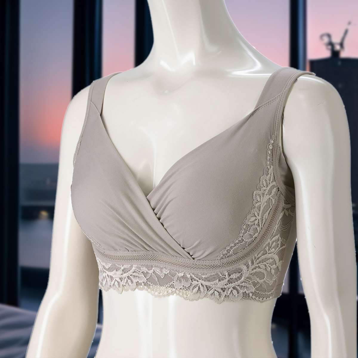 BRNYピース 綿混キャッチャーカップレースブラ ブラデリスニューヨーク