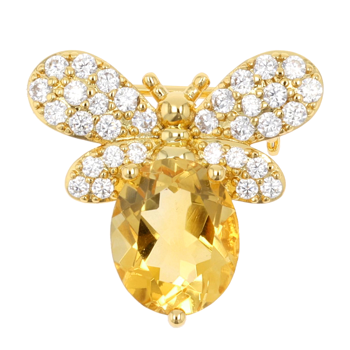 TarTar シトリン&CZ ハニービーブローチ3.0ctUP[ハドリー] TarTar - QVC.jp