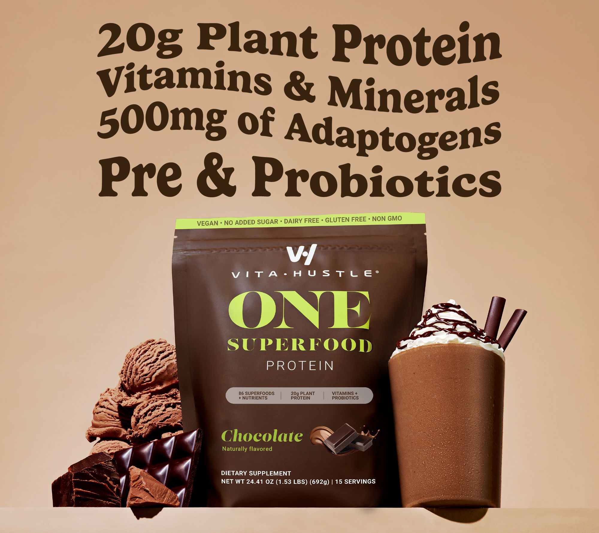 サムシング ビタブリッド 30個 VitaHustle ONE Superfood Nutrition