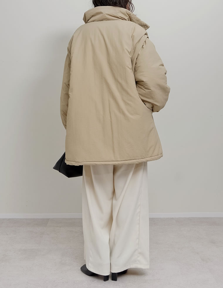 2WAYミドル丈ダウンライク中綿ジャケット - ジャケット/アウター通販