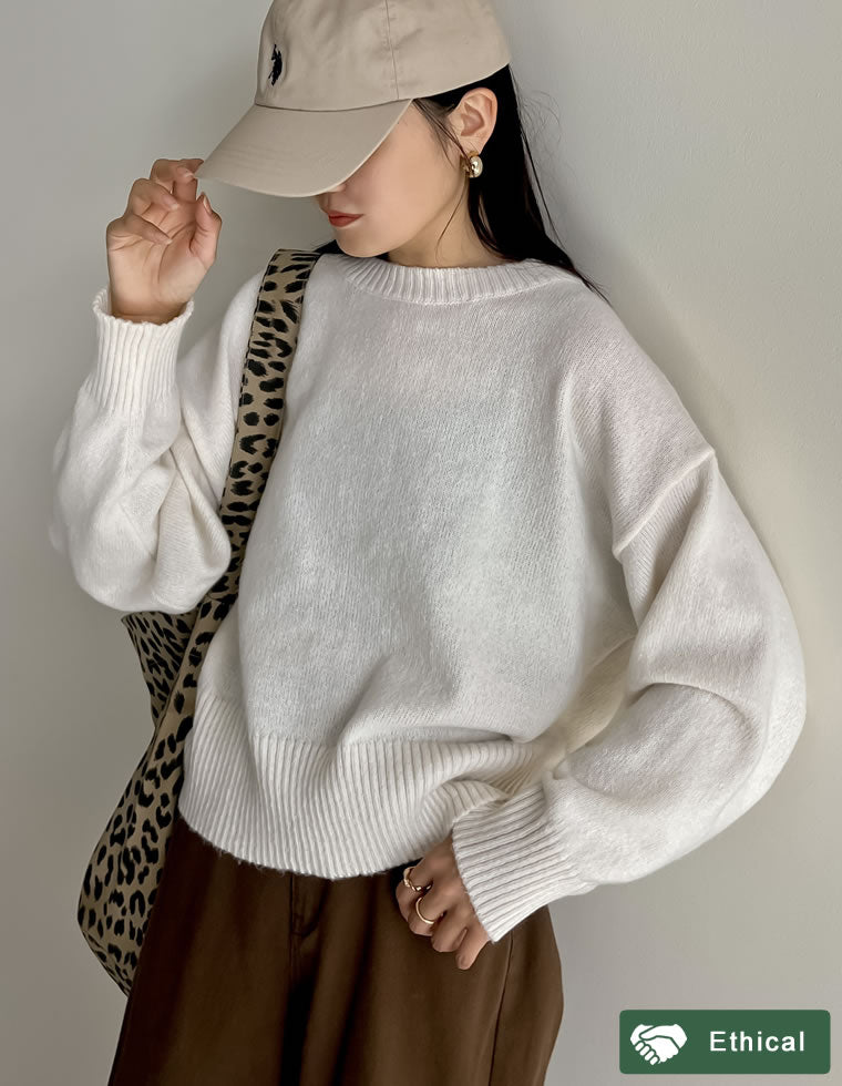 アルパカタッチクルーネックニットプルオーバー - トップス通販 | 人気