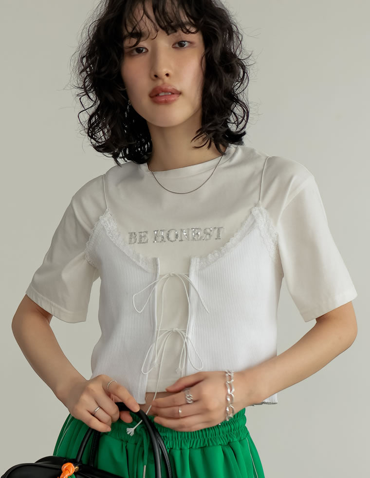 レースネックリボンキャミソール - トップス通販 | 人気レディース