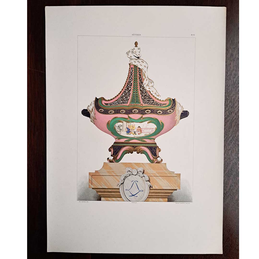 セーブルの軟質磁器「船のマストとも呼ばれる壺」プレートNo.25