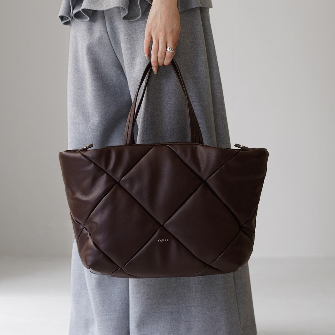 YAHKI（ヤーキ） ダイヤキルト トートバッグ フェイクレザー