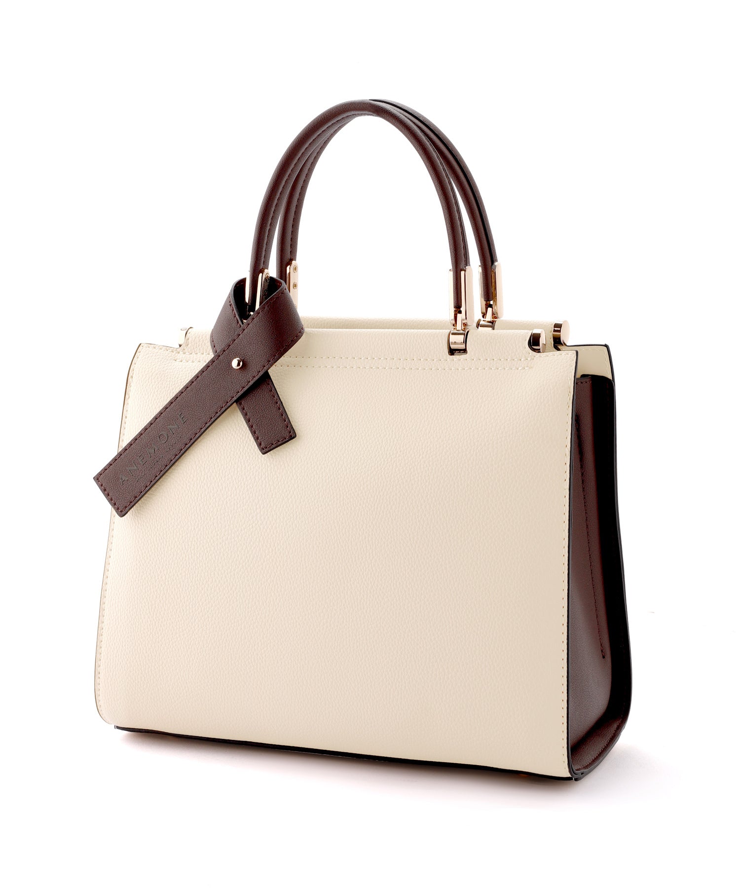 ANEMONE】バイカラーの​スクエア2WAYバッグ｜アネモネ・シエナロゼ