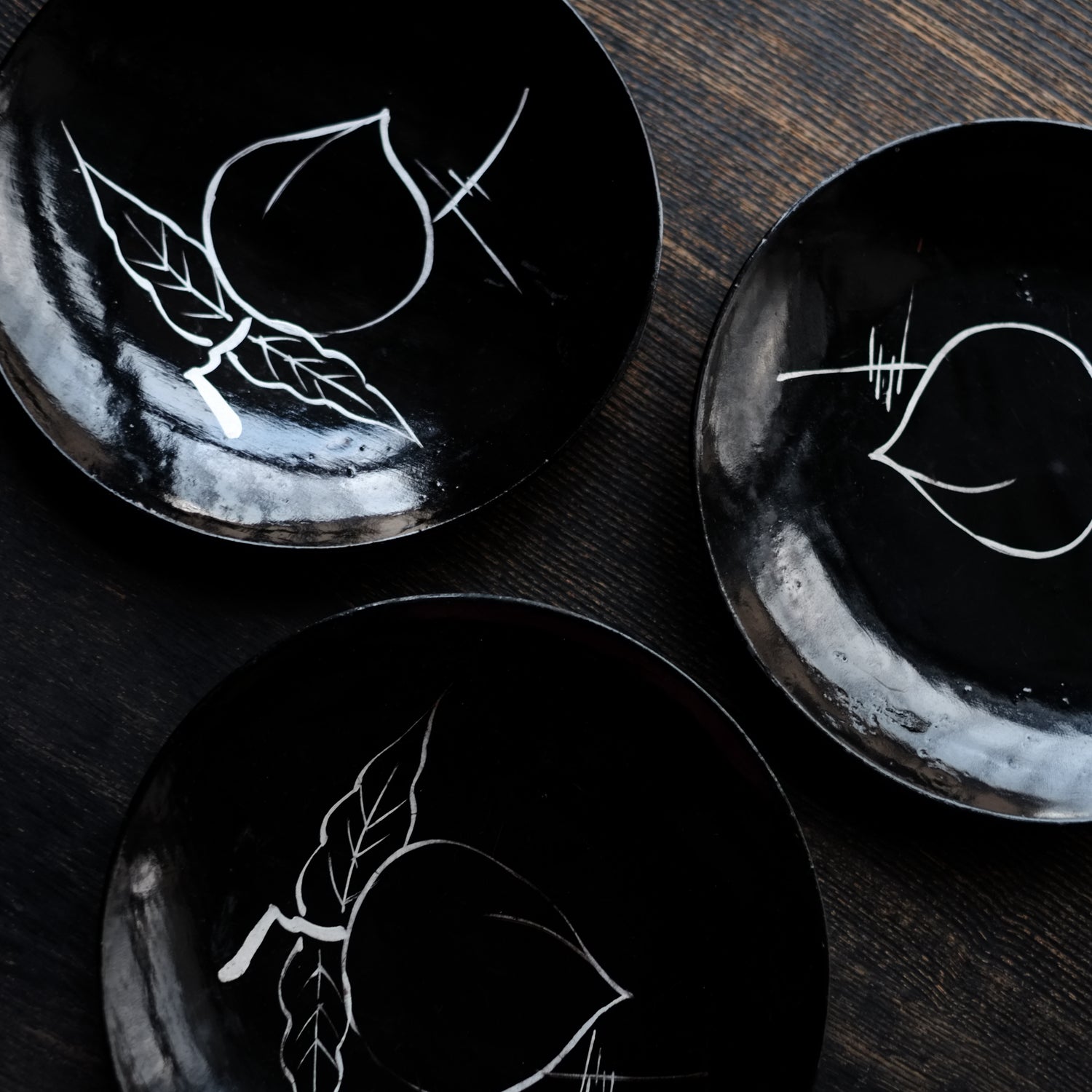 時代 浄法寺塗 山桃図 菓子盆 平皿 (江戸-明治時代) – 逢季荘