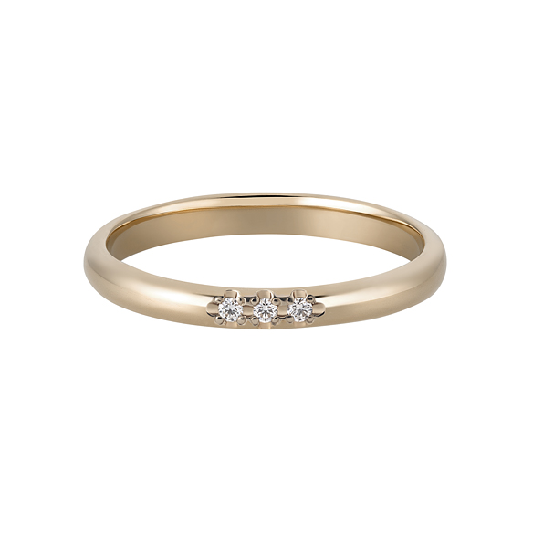 K18 カラーゴールドリング〕K18 リング シャンパンゴールド (幅約2.2mm