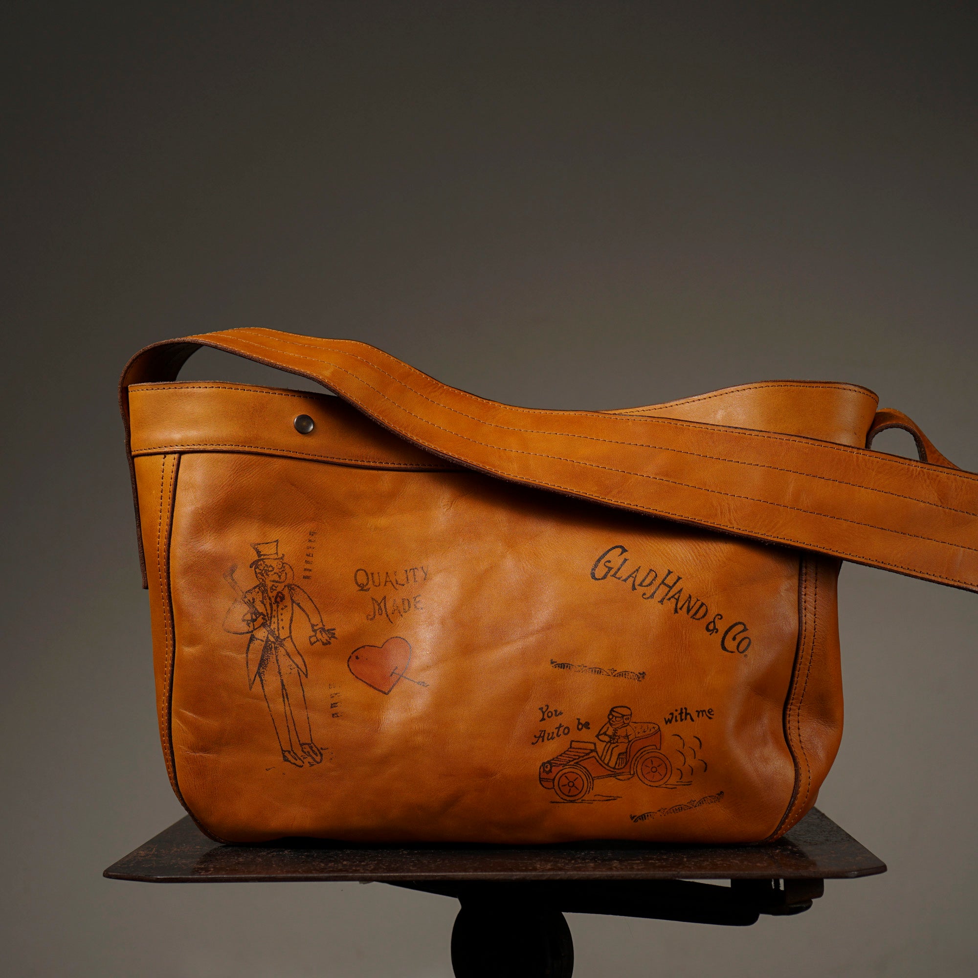 LEATHER NEWS PAPER BAG 