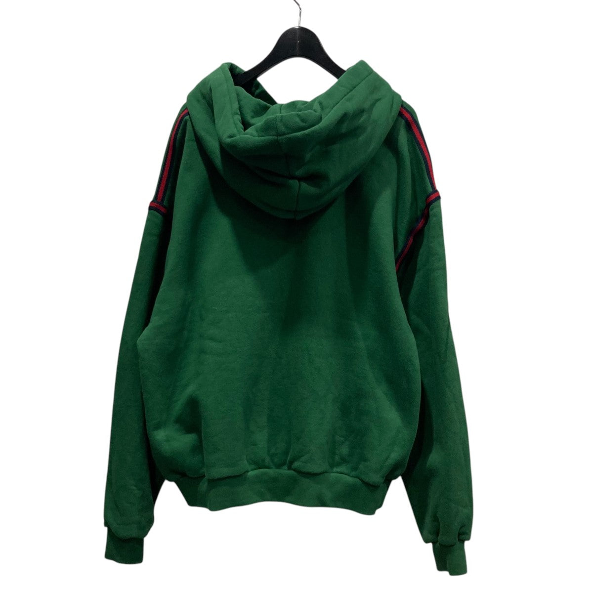 GUCCI(グッチ) ウェブ ストライプ付き コットン フーデッド スウェット