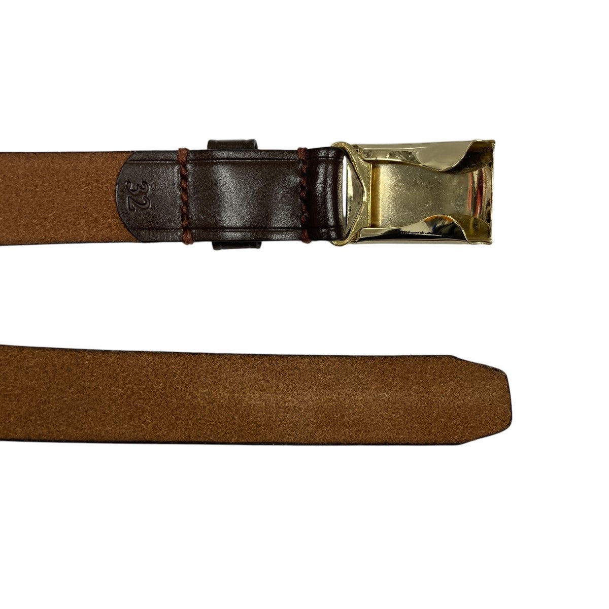 ATLAST ＆ CO(アットラスト) INITIAL BELTレザーベルト ブラウン