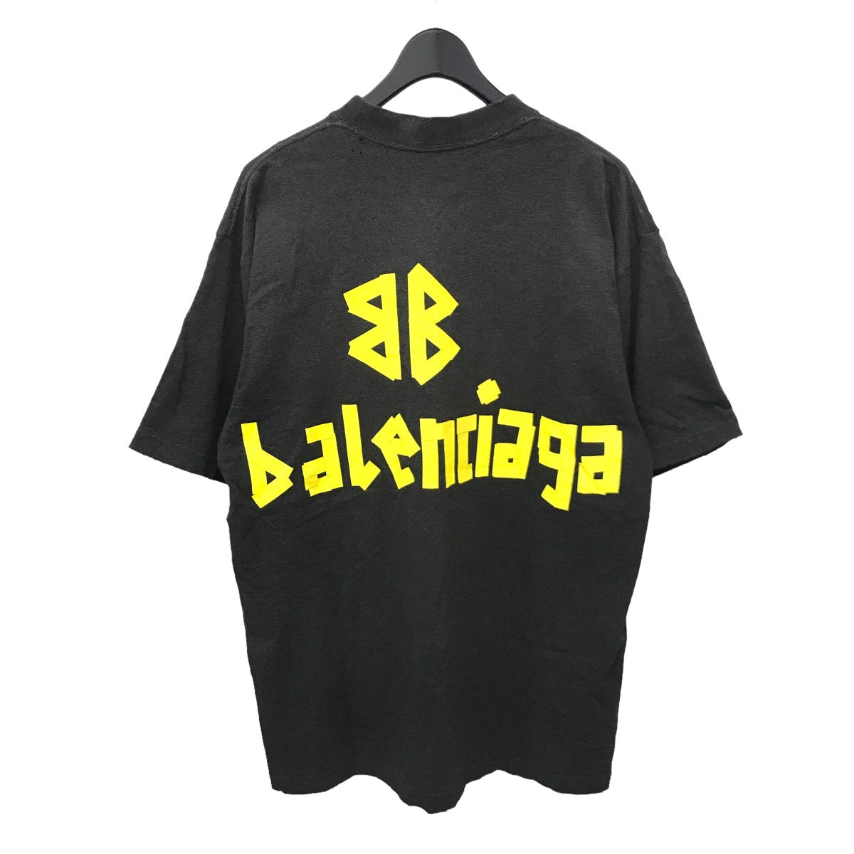 BALENCIAGA(バレンシアガ) 23SS ユーズド加工 テープロゴ Tシャツ