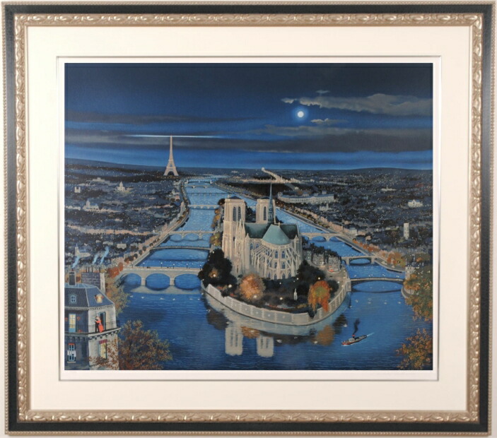 楽天市場】ミッシェル・ドラクロワ 夜のノートルダム パリ 絵画 風景画