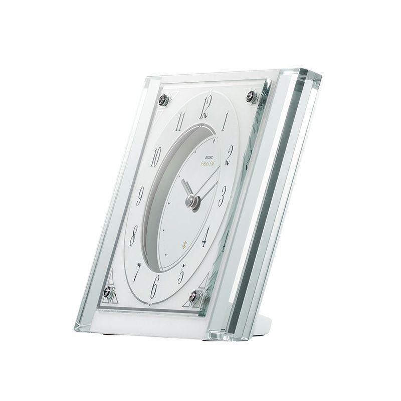 セイコー エムブレム 置き時計 HW565W クオーツ 電池式 クロック